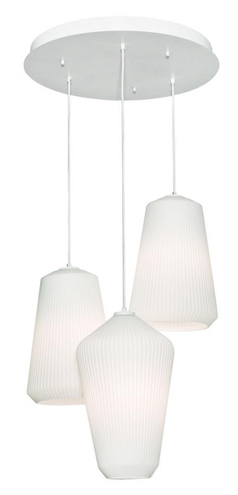 AFX LLYP11MBWHRND3 Lily 3 Light Round Pendant,120V,White