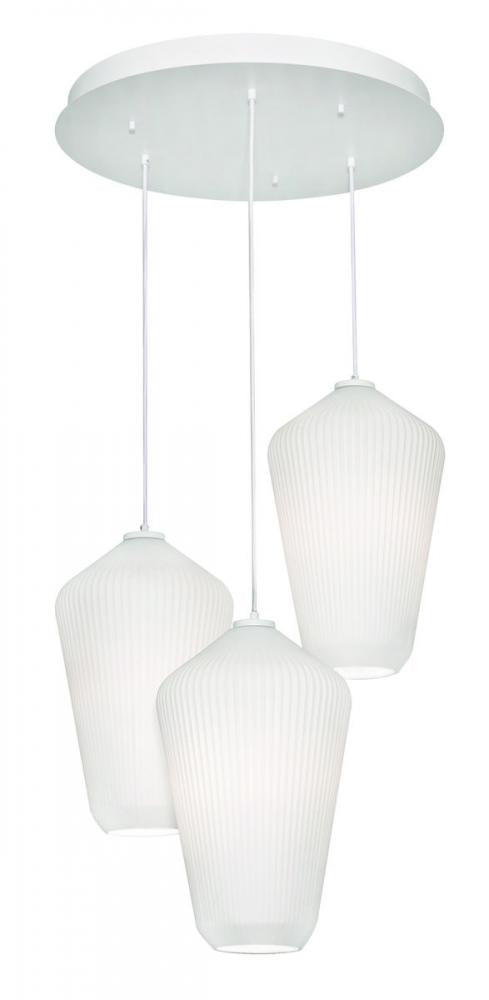 AFX LOLP11WHRND3 Lola 3 Light Round Pendant,120V,White