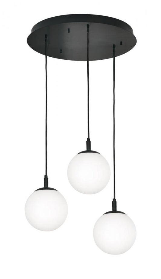 AFX LRTP07MBBKRND3 Loretto 3 Light Round Pendant,120V,Black