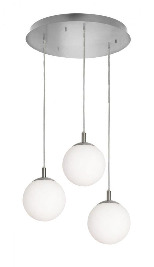 AFX LRTP07MBSNRND3 Loretto 3 Light Round Pendant,120V,Satin Nickel