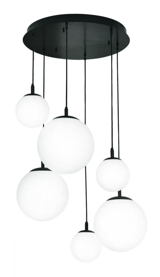 AFX LRTP99MBBKRND6 Loretto 6 Light Round Pendant,120V,Black