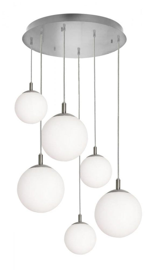 AFX LRTP99MBSNRND6 Loretto 6 Light Round Pendant,120V,Satin Nickel