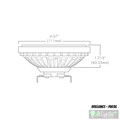 Brilliance PAR36-15-3000-30 • 15W PAR36 Dimmable LED, 3000K, 30°