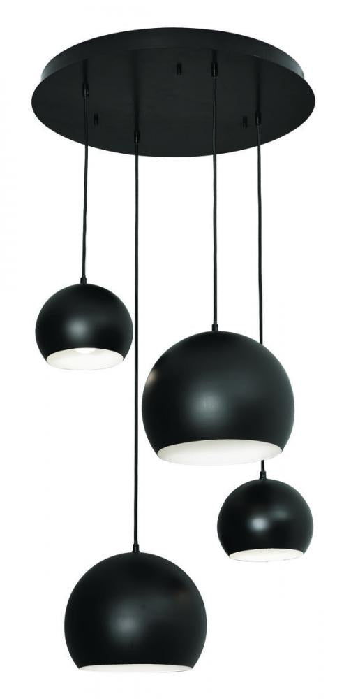 AFX RXYP99BKRND4 Roxy 4 Light Round Pendant,120V,Black