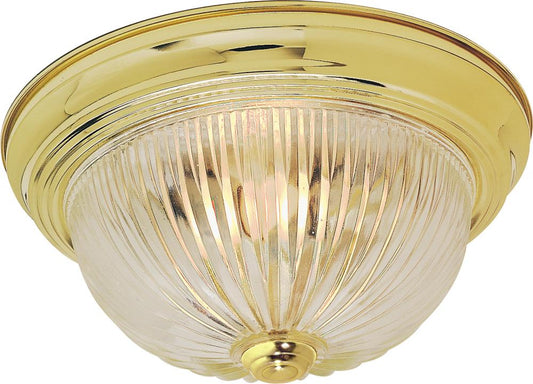 Nuvo SF76-091 2 Light - 11" Flush with Clear Ribbed Glass - Polished B