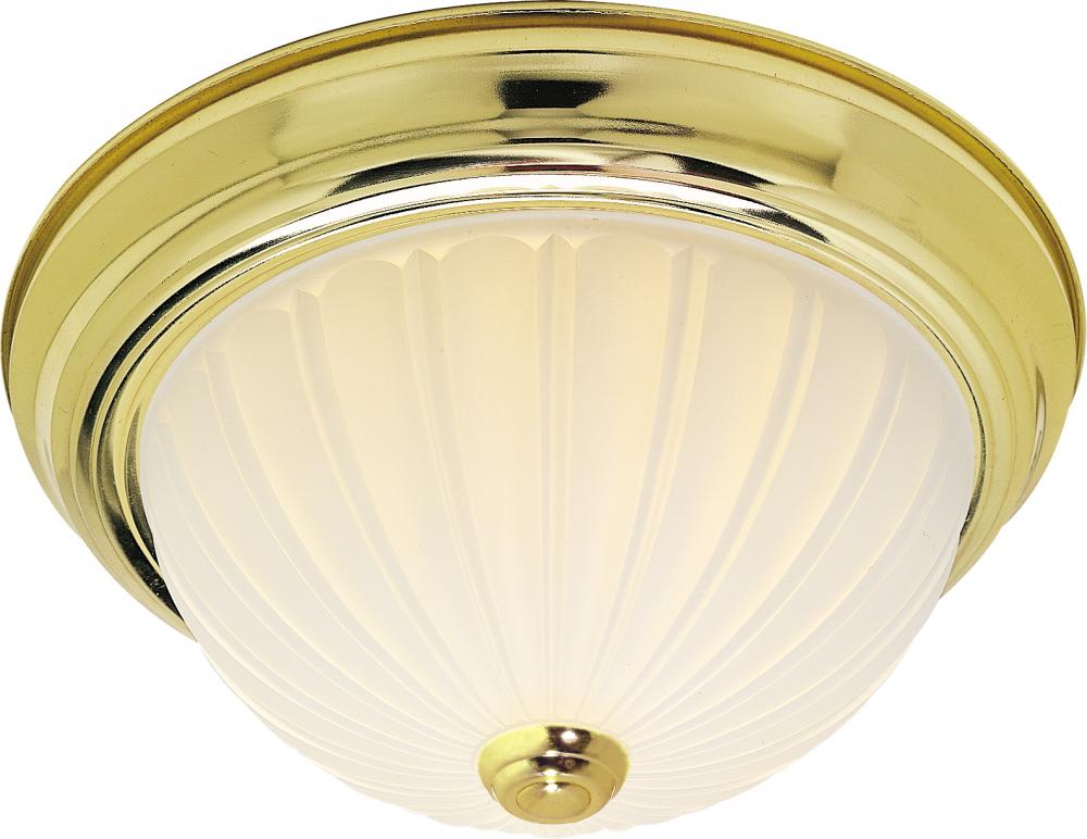 Nuvo SF76-126 2 Light - 13" Flush with Frosted Melon Glass - Polished 