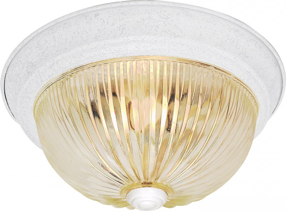 Nuvo SF76-191 2 Light - 11" Flush with Clear Ribbed Glass - Textured W