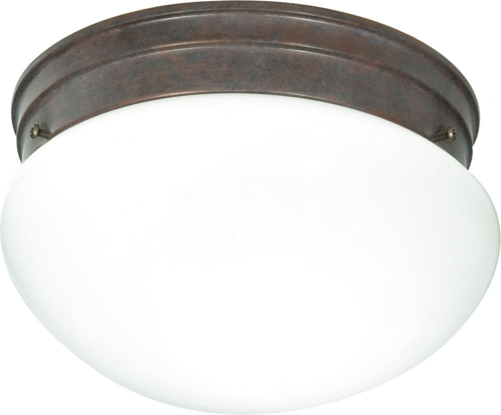 Nuvo SF76-602 2 Light - 10" Flush - with White Glass - Old Bronze Fini