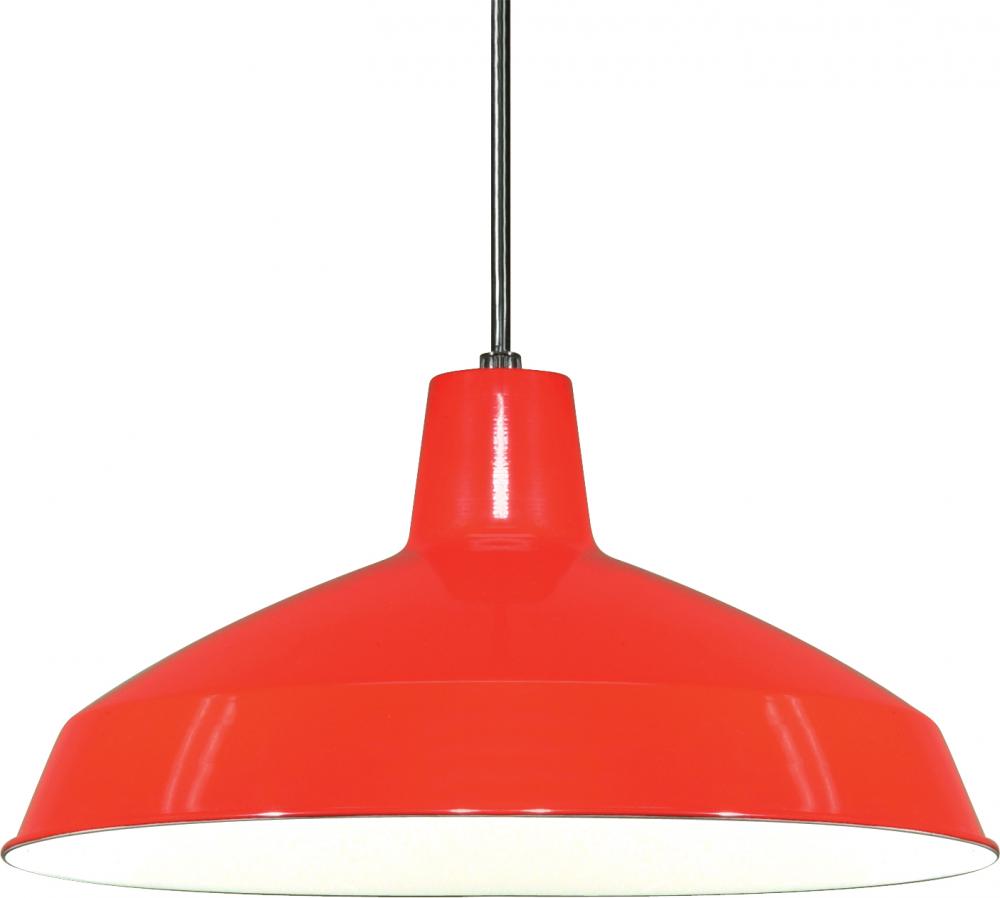 Nuvo SF76-663 1 Light - 16" Pendant with Warehouse Shade - Red Finish