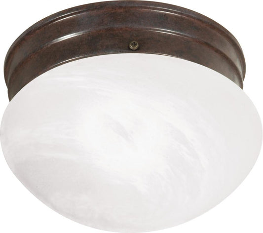 Nuvo SF76-670 1 Light - 8" - Flush with Alabaster Glass - Old Bronze F
