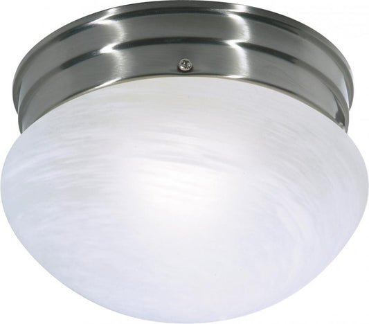 Nuvo SF76-671 1 Light - 8" - Flush with Alabaster Glass - Brushed Nick