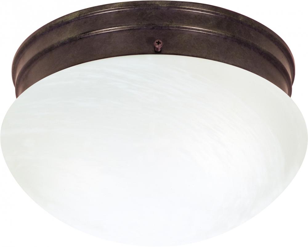 Nuvo SF76-673 2 Light - 10" Flush with Alabaster Glass - Old Bronze Fi