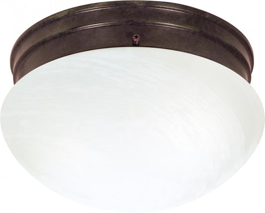 Nuvo SF76-673 2 Light - 10" Flush with Alabaster Glass - Old Bronze Fi