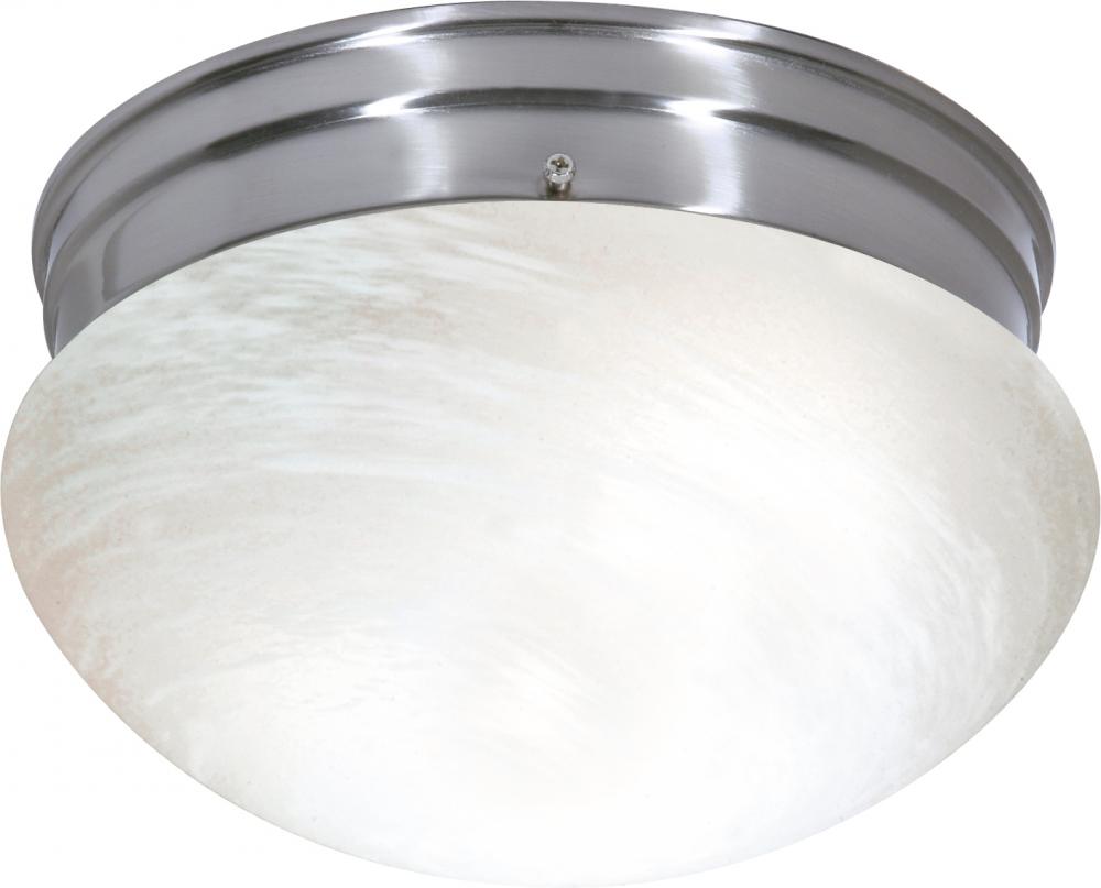 Nuvo SF76-674 2 Light - 10" Flush with Alabaster Glass - Brushed Nicke