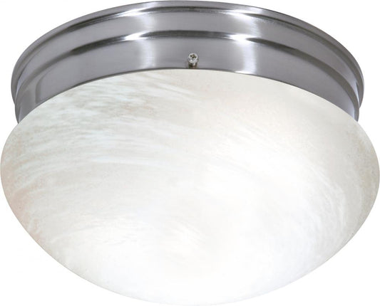 Nuvo SF76-674 2 Light - 10" Flush with Alabaster Glass - Brushed Nicke