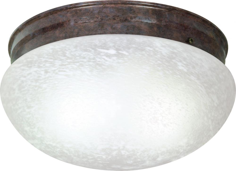 Nuvo SF76-676 2 Light - 12" Flush with Alabaster Glass - Old Bronze Fi