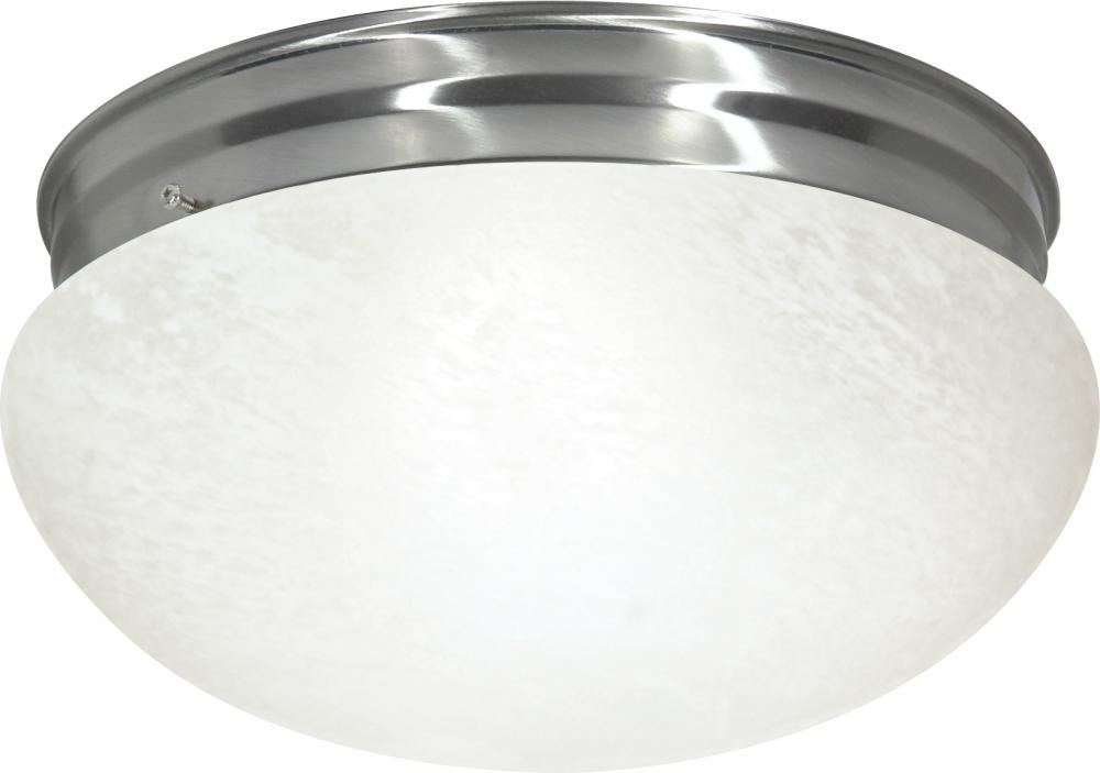 Nuvo SF76-677 2 Light - 12" Flush with Alabaster Glass - Brushed Nicke