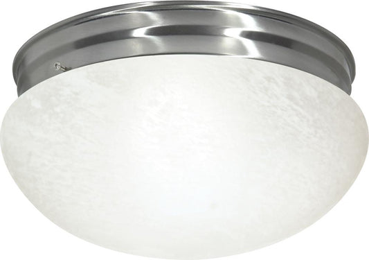 Nuvo SF76-677 2 Light - 12" Flush with Alabaster Glass - Brushed Nicke