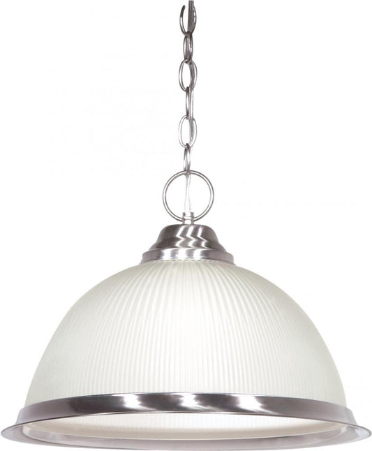 Nuvo SF76-691 1 Light - 15" Pendant with Frosted Prismatic Glass - Bru