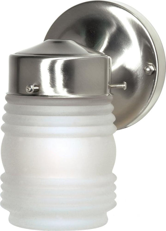 Nuvo SF76-701 1 Light - 6" Mason Jar with Frosted Glass - Brushed Nick