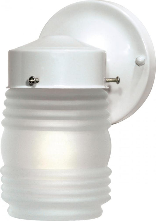 Nuvo SF76-702 1 Light - 6" Mason Jar with Frosted Glass - Gloss White 