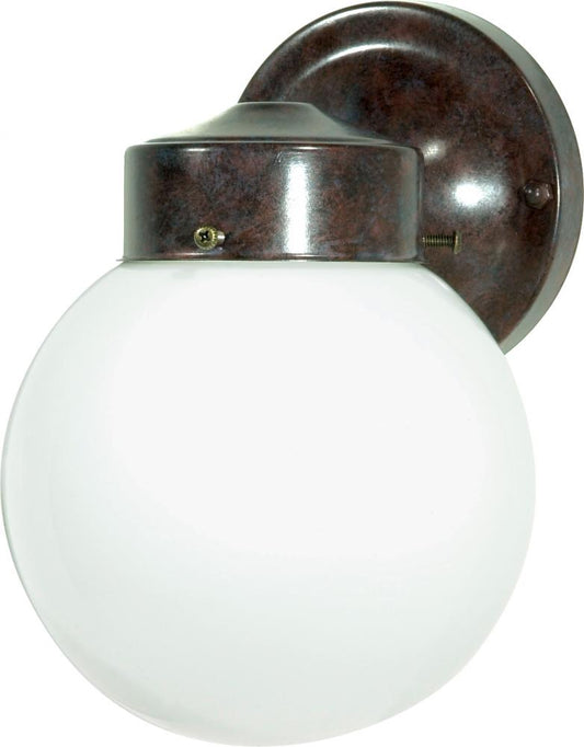 Nuvo SF76-703 1 Light - 6" Outdoor Wall with White Globe - Old Bronze 