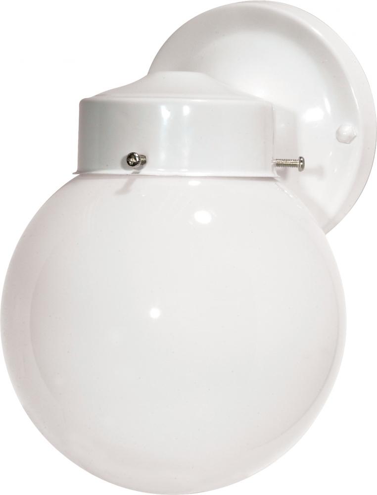 Nuvo SF76-704 1 Light - 6" Outdoor Wall with White Glass - Gloss White