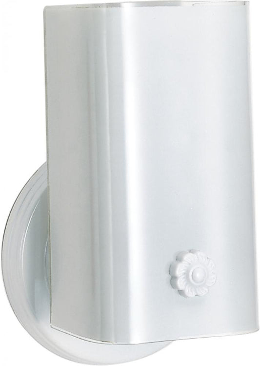 Nuvo SF77-086 1 Light - 7" Vanity with White "U" Channel Glass - White