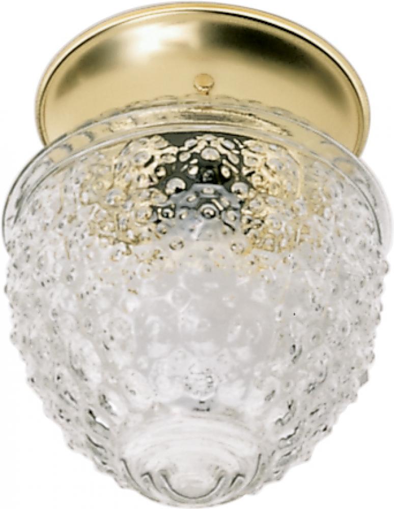 Nuvo SF77-125 1 Light - 6" Flush with Clear Pineapple Glass - Polished