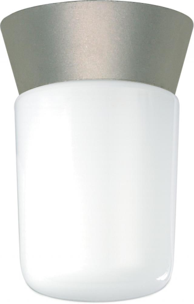 Nuvo SF77-155 1 Light - 8" Utility Ceiling with White Glass - Satin Al