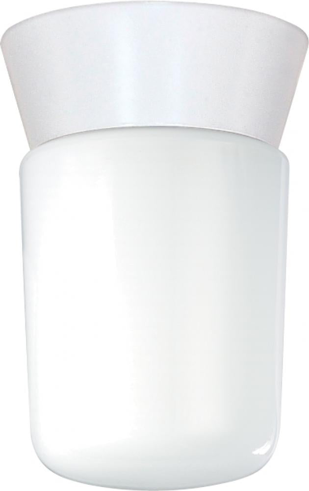 Nuvo SF77-533 1 Light - 8" Utility Ceiling with White Glass White Fini
