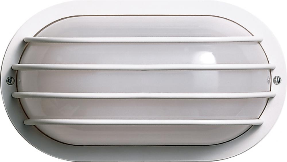 Nuvo SF77-858 1 Light - 10" Oval Cage Polysynthetic Body and Lens - Wh