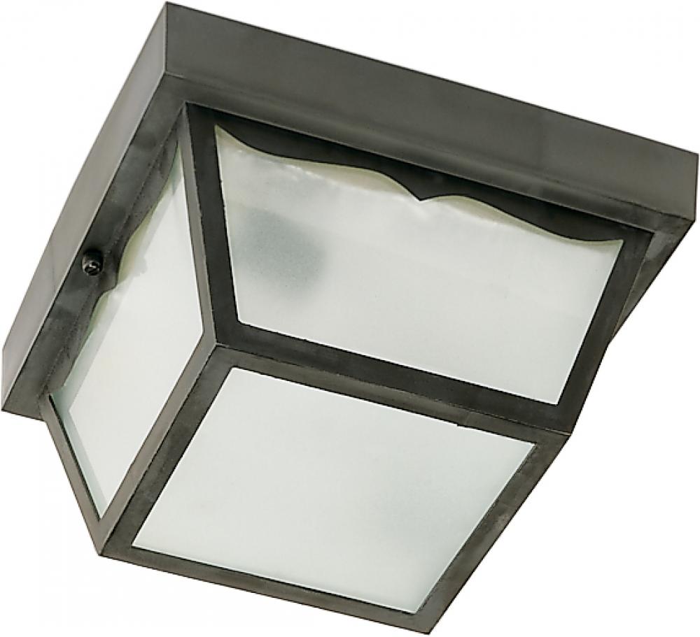 Nuvo SF77-863 1 Light - 8" Carport Flush with Frosted Glass - Black Fi