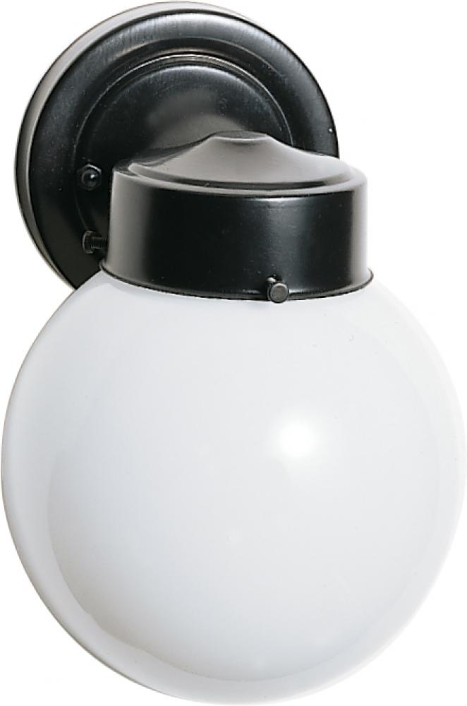 Nuvo SF77-992 1 Light - 6" Outdoor Wall with White Glass - Black Finis