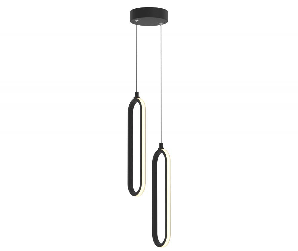 AFX SIEP12LAJD1BKRND2 Sienna 12'', 2 Lt LED Pendant 24W 120V 5CCT BK