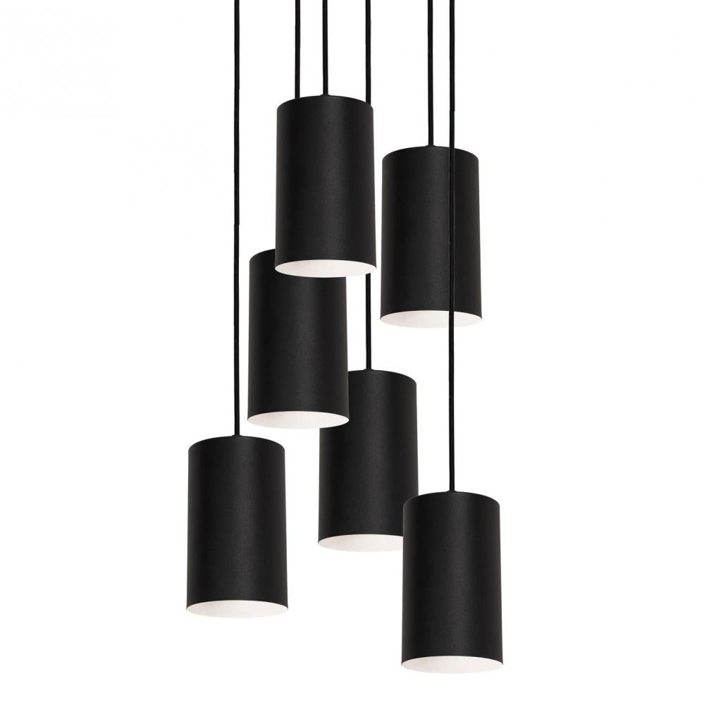 AFX TYKP04MBBKRND6 Tyke 24'' 6 Light Round Pendant - BK