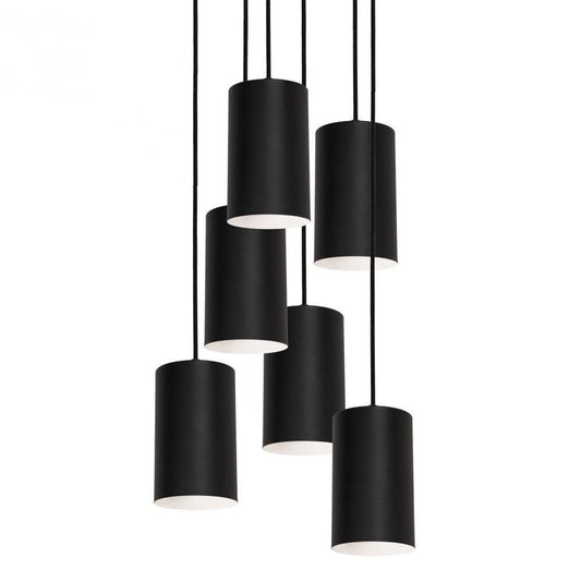 AFX TYKP04MBBKRND6 Tyke 24'' 6 Light Round Pendant - BK
