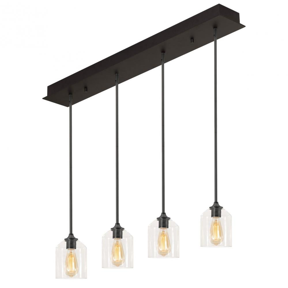 AFX WMMP06MBBKLNR4 William 4 Light Linear Pendant MB 120V,BK