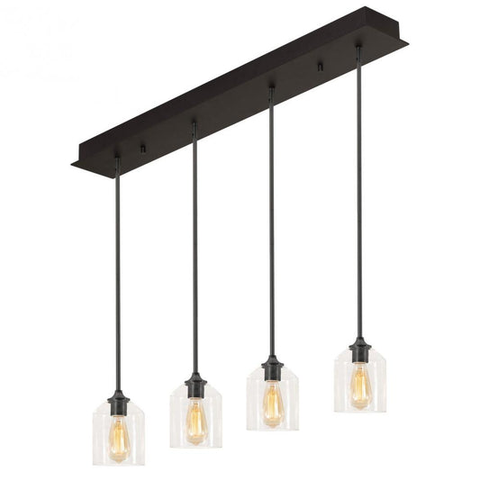 AFX WMMP06MBBKLNR4 William 4 Light Linear Pendant MB 120V,BK
