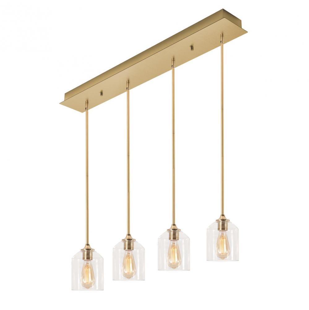 AFX WMMP06MBSBLNR4 William 4 Light Linear Pendant MB 120V,SB