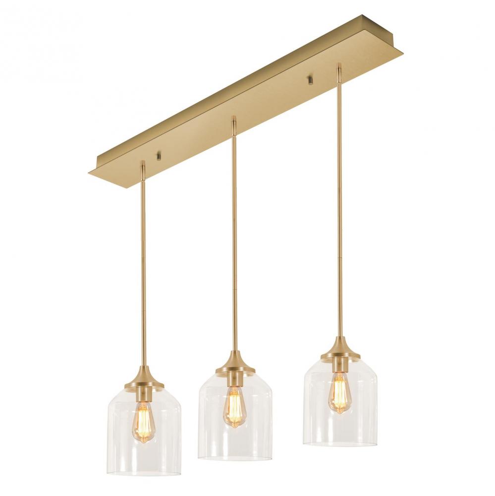 AFX WMMP08MBSBLNR3 William 3 Light Linear Pendant MB 120V,SB