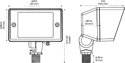 bi dual flood and wall wash dimensions