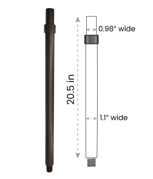 702 Lighting BONO Adjustable Brass Riser 20" to 37"