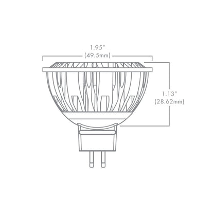 Dimensions for MR16 LED by Brilliance