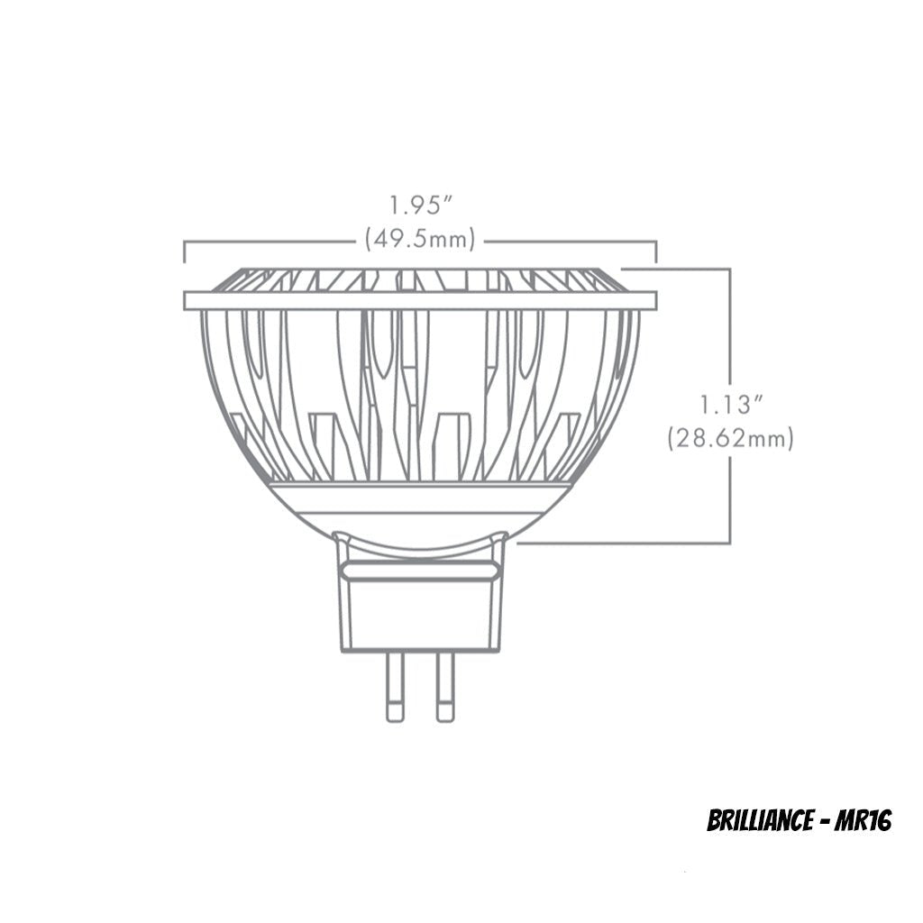 MR16 LED Dimensions by Brilliance