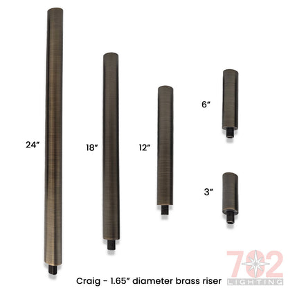 702 Lighting CRAIG Riser (1.65" Diameter) • 3 to 24in • Brass