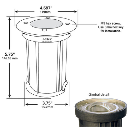 Dauer 490063 • BENTLEY Adjustable Gimbal MR16 Well Light
