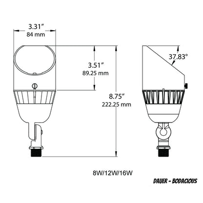 Dauer 490244 • BODACIOUS 16W Integrated LED Uplight 5000K & 65°