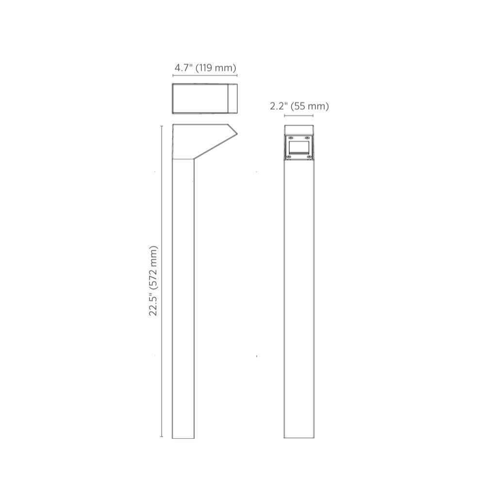 FX Luminaire M-PK-1LED-FB • Modern 2W K Path Light in Black