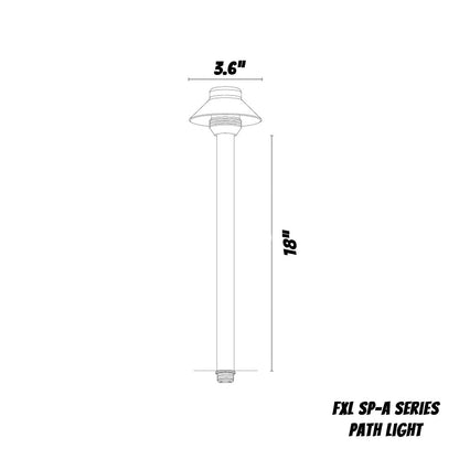 FXL SPA Path Light with 18 inch riser dimensions